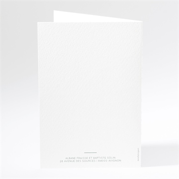 Faire-part mariage sculpture plié portrait - Dos de la carte