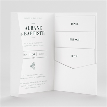 Faire-part mariage sculpture pocketfold - Intérieur du faire-part