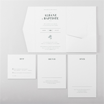 Faire-part mariage sculpture pocketfold - Vue d'ensemble intérieur