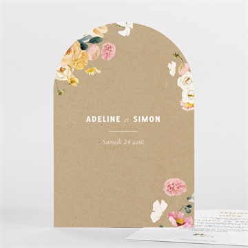 Faire-part mariage champêtre et poésie arche