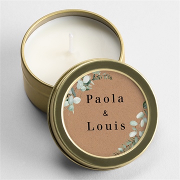 Bougie mariage encapsulés étiquette