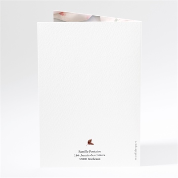 Faire-part naissance oiseau d'hiver - Dos du faire-part