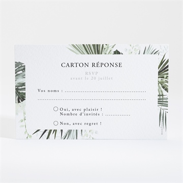 Carton réponse mariage tropical or