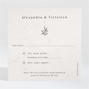 Carton réponse mariage capsule champetre