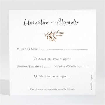 Carton réponse mariage virevoltant