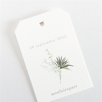 Etiquette mariage tropical - Dos de l'étiquette