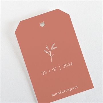 Etiquette mariage terracotta initiales - Dos de l'étiquette