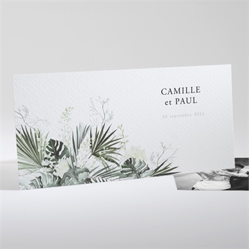 Remerciement mariage tropical or