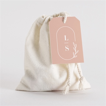 Pochon mariage  terracotta initiales