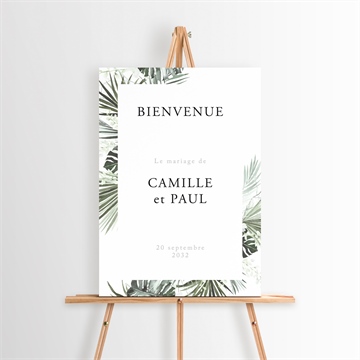 Panneau bienvenue tropical or