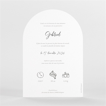 Faire-part naissance belle ebauche - Dos du faire-part