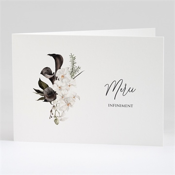 Remerciement décès orchidées et callas plié