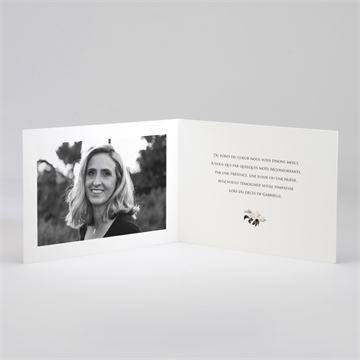 Remerciement décès orchidées et callas plié - Intérieur du remerciement