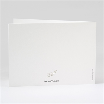 Remerciement décès orchidées et callas plié - Dos du remerciement