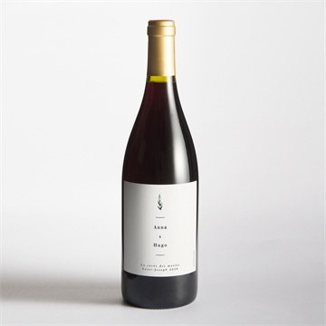 Etiquette de bouteille mariage emeraude - Mise en situation