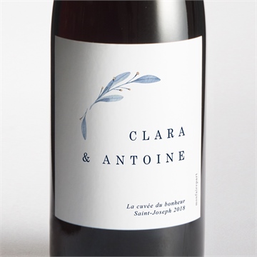 Etiquette de bouteille mariage pureté