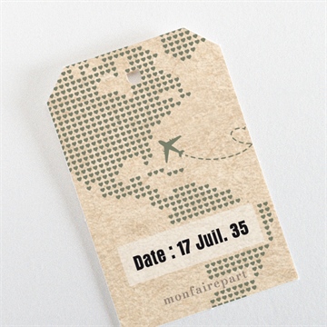 Etiquette mariage billet d'avion - Dos de l'étiquette