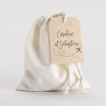 Pochon mariage  billet d'avion