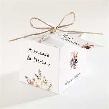 Boîte de dragées mariage pampa