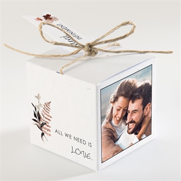 Boîte de dragées mariage pampa - Dos de la boîte