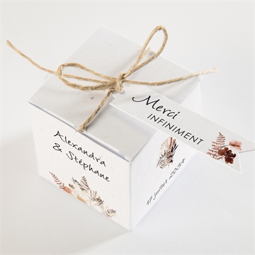 Boîte de dragées mariage pampa - Dessus de la boîte