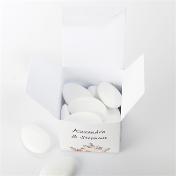 Boîte de dragées mariage pampa - Intérieur de la boîte