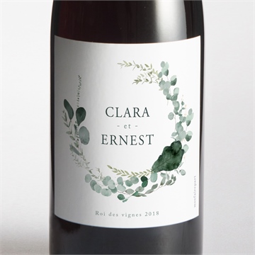 Etiquette de bouteille mariage tendre murmure