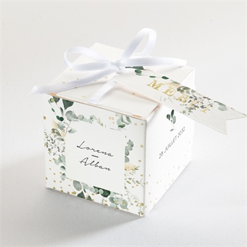 Boîte de dragées mariage pastel dorure