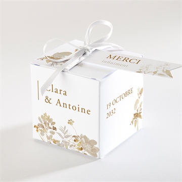 Boîte de dragées mariage délicatesse végétale