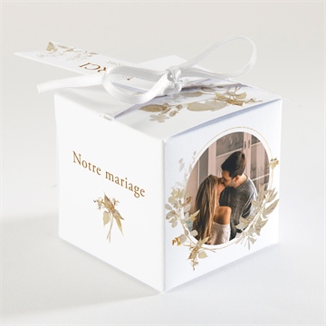 Boîte de dragées mariage délicatesse végétale - Dos de la boîte