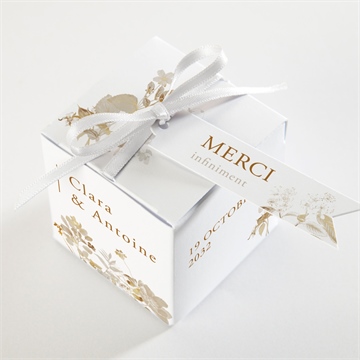 Boîte de dragées mariage délicatesse végétale - Dessus de la boîte