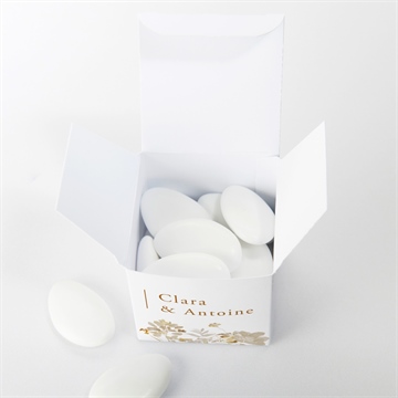 Boîte de dragées mariage délicatesse végétale - Intérieur de la boîte