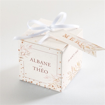 Boîte de dragées mariage poésie boheme