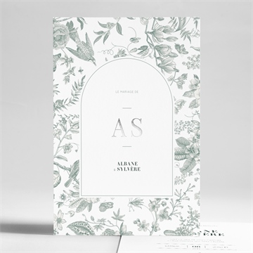 Faire-part mariage sculpture portrait dorure