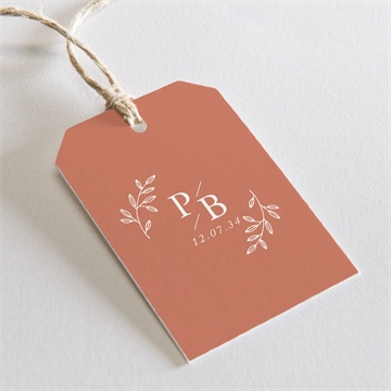 Etiquette mariage douce terracotta avec graines