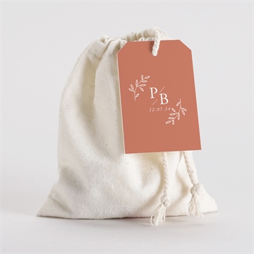 Pochon mariage  douce terracotta avec graines