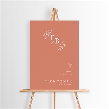 Panneau bienvenue douce terracotta