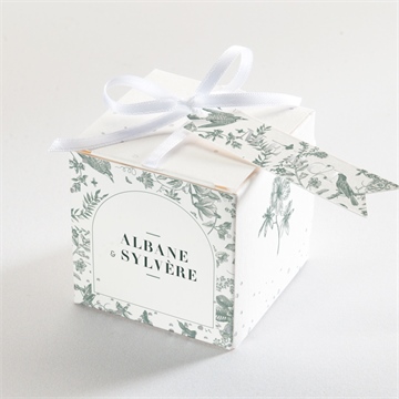 Boîte de dragées mariage sculpture argentée