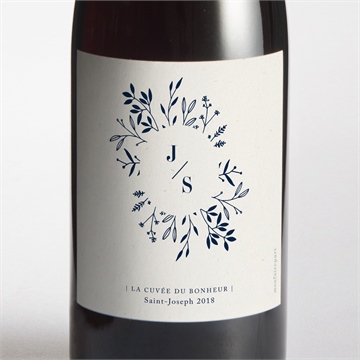 Etiquette de bouteille mariage notre idylle