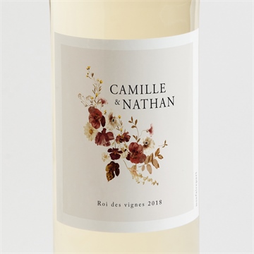 Etiquette de bouteille mariage en automne