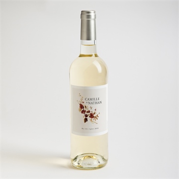 Etiquette de bouteille mariage en automne - Mise en situation