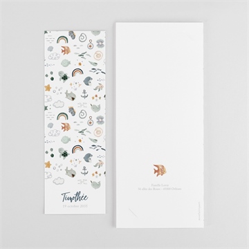 Faire-part naissance poisson photomaton - Dos du faire-part