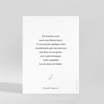 Remerciement décès fleurs d'aquarelle - Dos de la carte
