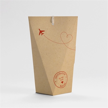 Boîte de dragées mariage passeport vintage étui - Dos de la boîte