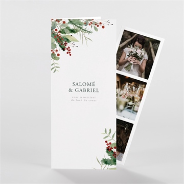 Remerciement mariage thème noël