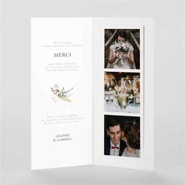 Remerciement mariage thème noël - Intérieur du faire-part