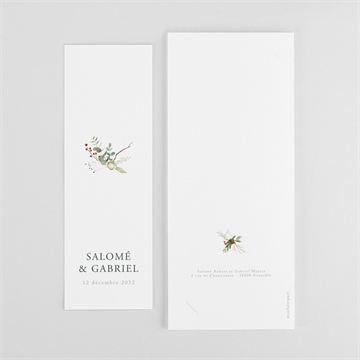 Remerciement mariage thème noël - Dos du faire-part