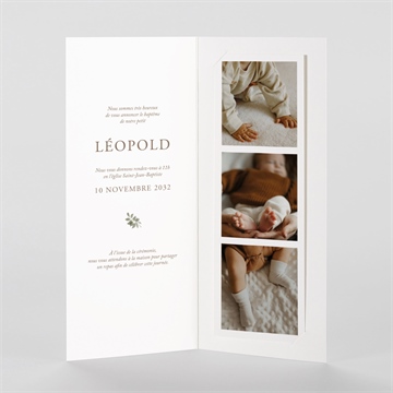 Faire-part de baptême renard en forêt - Intérieur du faire-part