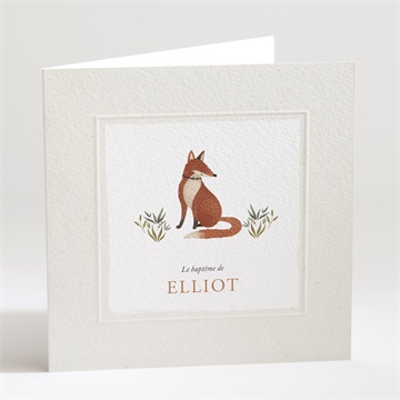 Faire-part de baptême le renard