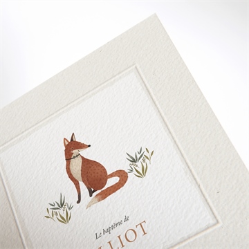 Faire-part de baptême le renard - Détail du faire-part